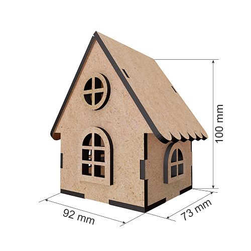 Заготовка для декорирования "Домик 12" с LED свечой в комплекте, 92 x 73 x 100 мм, #403 - Фото 0