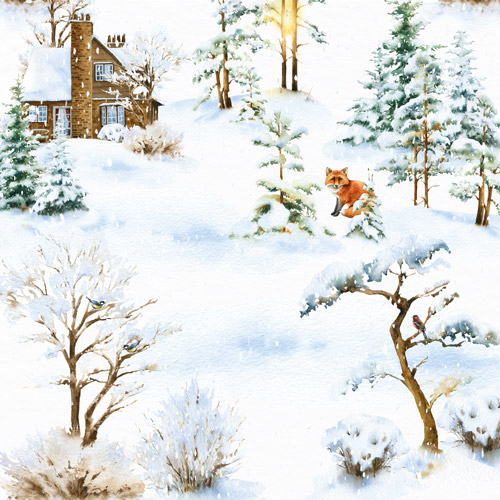 Doppelseitiges Scrapbooking-Papierset Country Winter, 20 cm x 20 cm, 10 Blätter - foto 2  - Fabrika Decoru