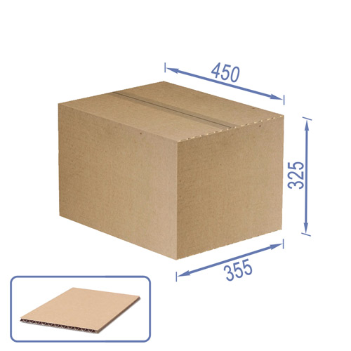 Pudełko kartonowe do pakowania, 10 szt,  3-warstwowe, brązowe, 450 х 355 х 325 mm - foto 0  - Fabrika Decoru