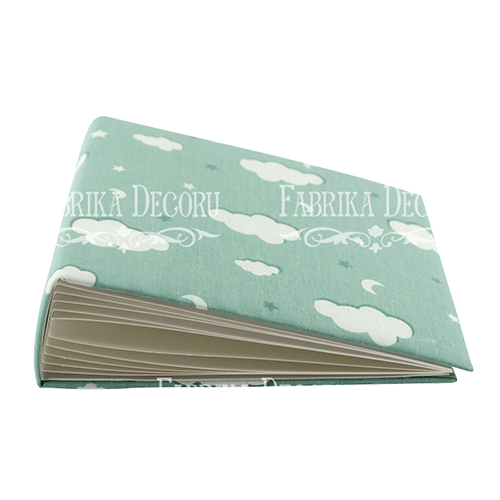 Blank album with a soft fabric cover Mint clouds 20cm х 20cm