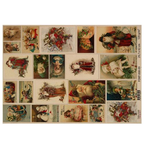 Zestaw jednostronnego kraftowego papieru do scrapbookingu Vintage Christmas, 42x29,7 cm, 10 arkuszy  - foto 8  - Fabrika Decoru