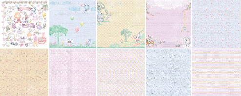 Double-sided scrapbooking paper set My little mousy girl 8"x8", 10 sheets - foto 0