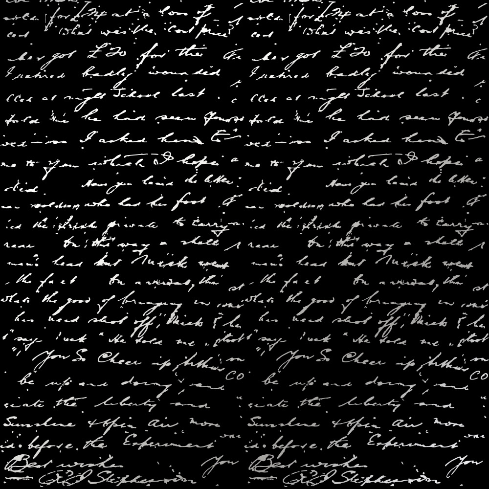 Einseitig bedrucktes Blatt Papier mit Silberfolie, Muster Silberner Text Schwarz 12"x12" - Fabrika Decoru