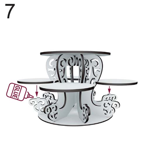 Openwork stand for sweets, cakes and bonbonnières "Swans", White, 305 mm х 305 mm х 200mm - foto 10