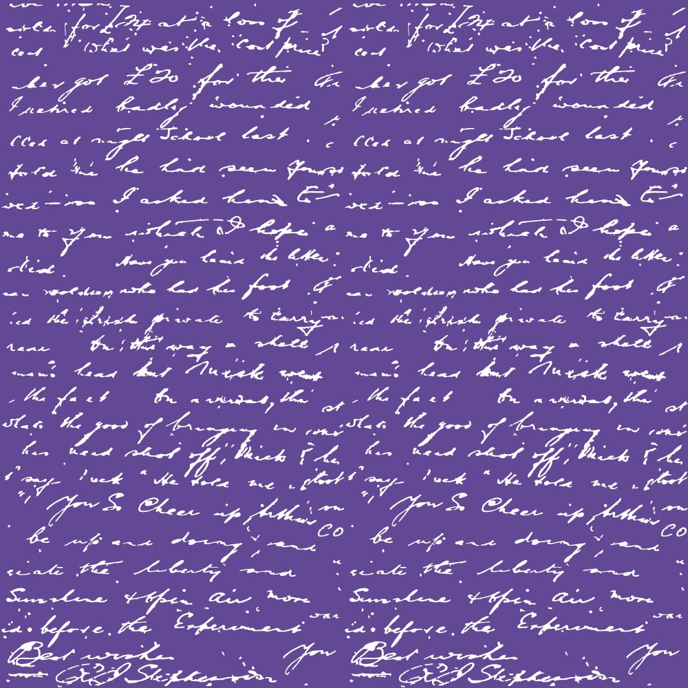 Arkusz papieru jednostronnego wytłaczanego srebrną folią, wzór  Silver Text Lavender 12"x12" - Fabrika Decoru