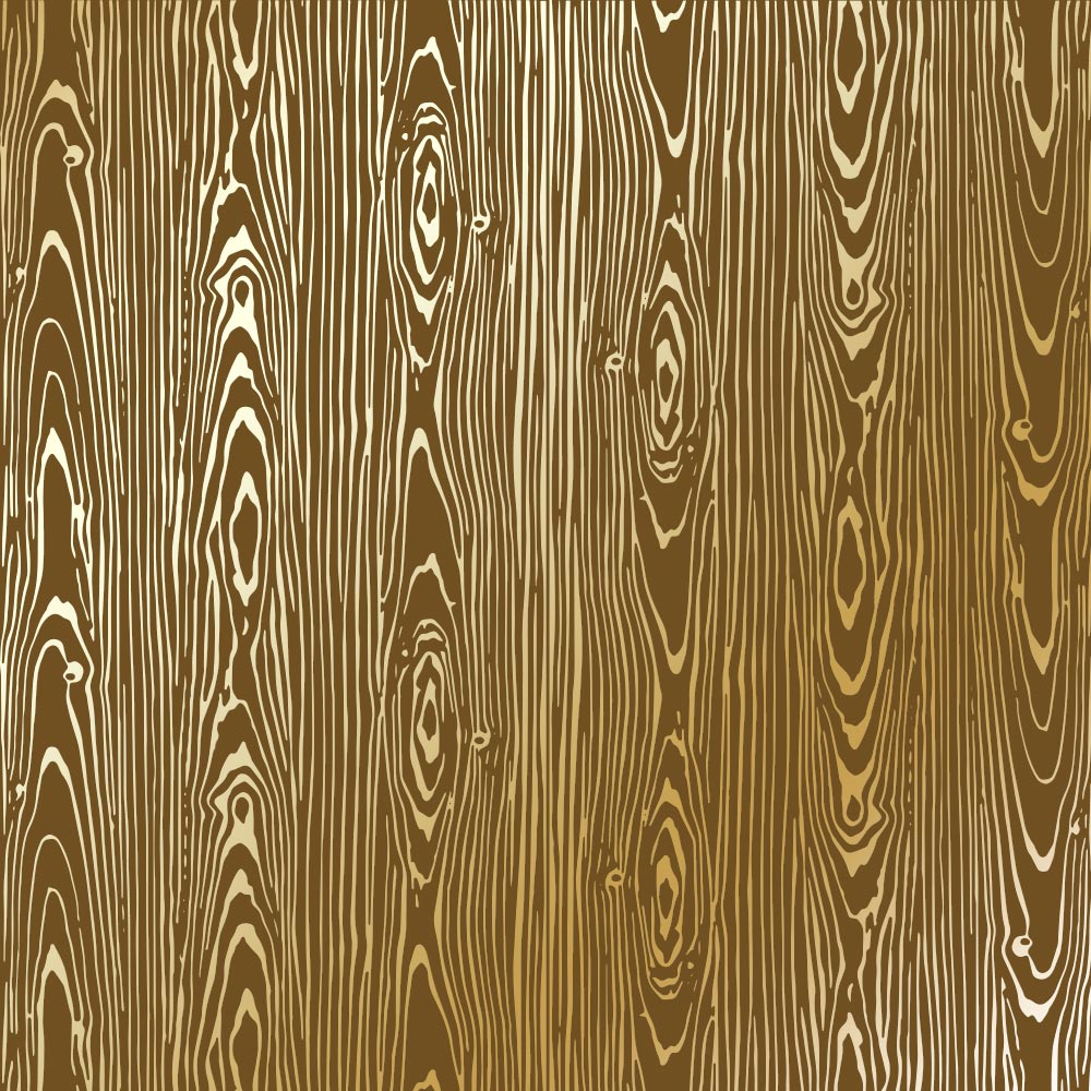 Blatt einseitig bedrucktes Papier mit Goldfolienprägung, Muster Golden Wood Texture, Farbe Milchschokolade, 12"x12" - Fabrika Decoru