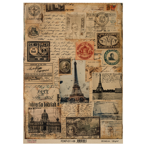 Zestaw jednostronnego kraftowego papieru do scrapbookingu Vintage Europe 42x29,7 cm, 10 arkuszy  - foto 0  - Fabrika Decoru