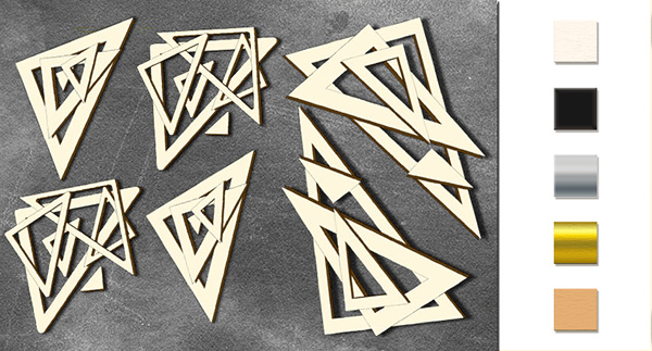Spanplatten-Set "Dreiecke" #080 - Fabrika Decoru
