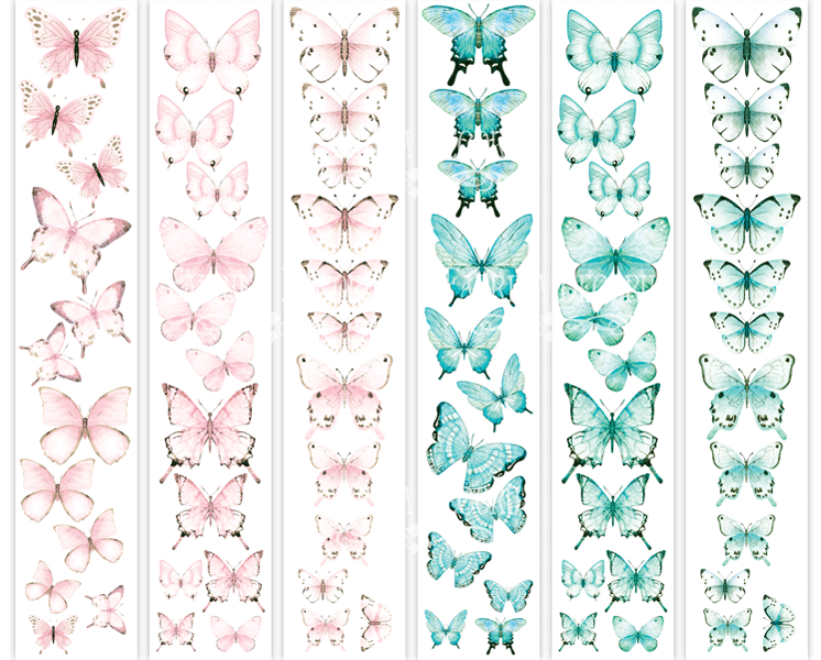 Streifenset mit Bildern zur Dekoration "Schmetterlinge 3" - Fabrika Decoru