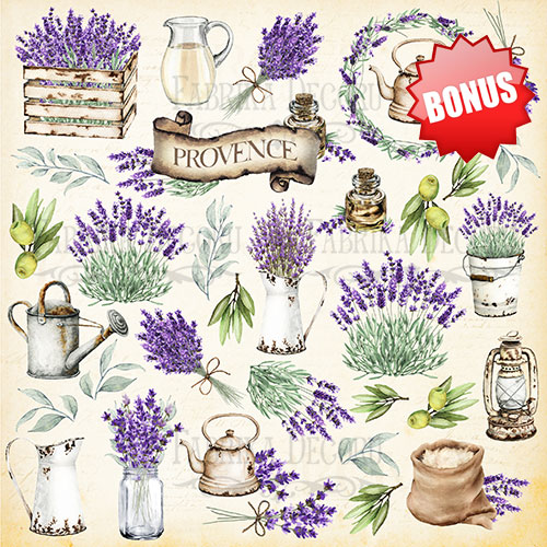 Doppelseitiges Scrapbooking-Papierset Lavender Provence, 20 cm x 20 cm, 10 Blätter - foto 11  - Fabrika Decoru