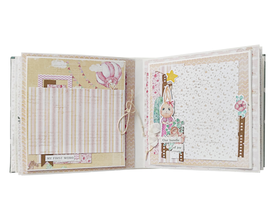 Zestaw DIY do tworzenia dziecięcego scrapbooking albumu "Dreamy Baby Girl", 20cm x 20cm, #08 - foto 5  - Fabrika Decoru