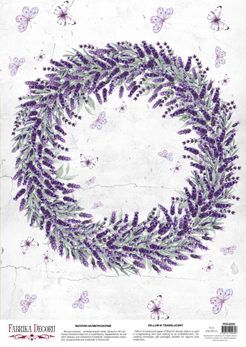 Deco Pergament farbiges Blatt Lavendelkranz, A3 (11,7" х 16,5") - Fabrika Decoru