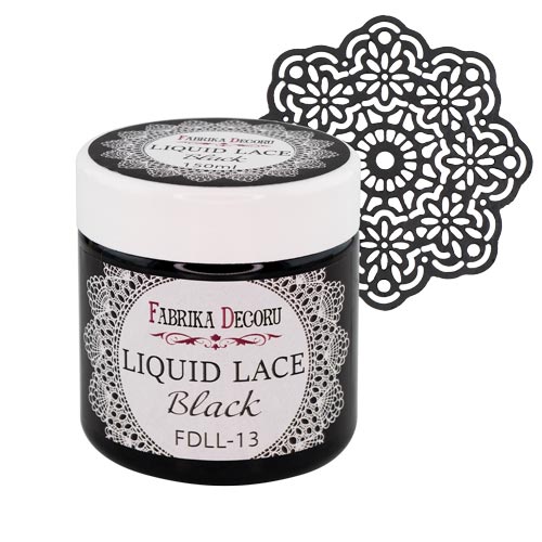 creative unique 150ml | Liquid Decoru for special projects very and Fabrika color Black lace,