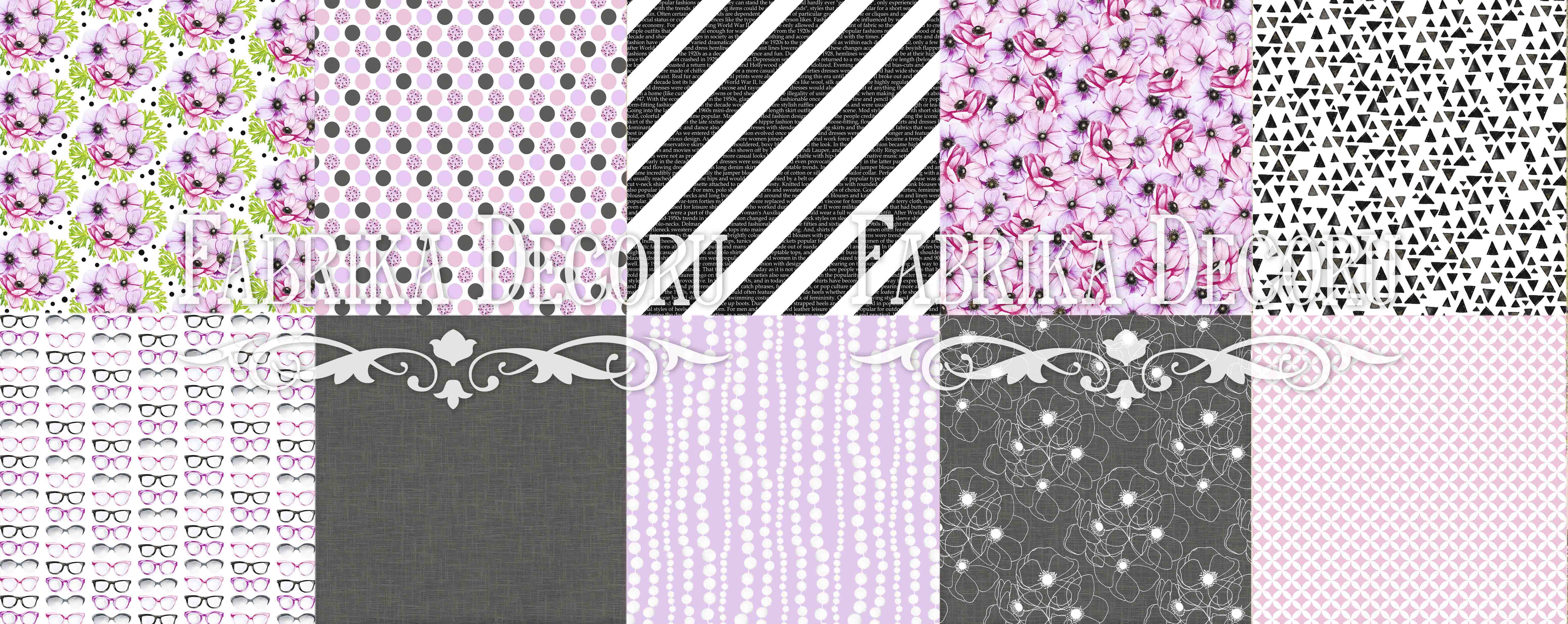 Double-sided scrapbooking paper set Especially for her 8"x8", 10 sheets - foto 1