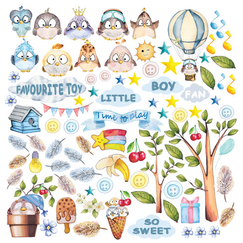 Коллекция бумаги для скрапбукинга Cutie sparrow boy, 30,5 x 30,5 см, 10 листов - Фото 11
