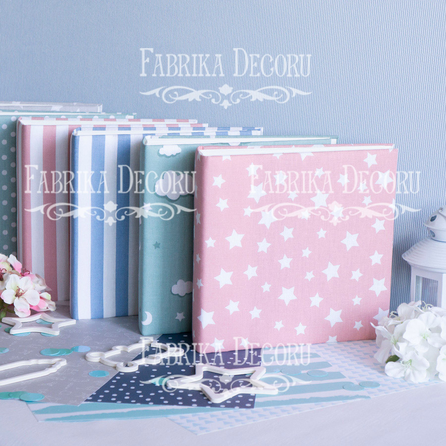 Blank album with a soft fabric cover Mint clouds 20cm х 20cm - foto 0