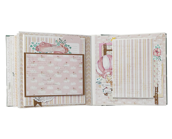 Zestaw DIY do tworzenia dziecięcego scrapbooking albumu "Dreamy Baby Girl", 20cm x 20cm, #08 - foto 7  - Fabrika Decoru