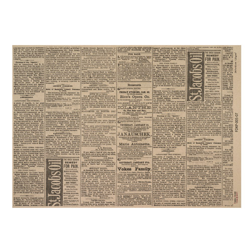Arkusz kraft papieru z wzorem Newspaper advertisement #07, 42x29,7 cm - Fabrika Decoru