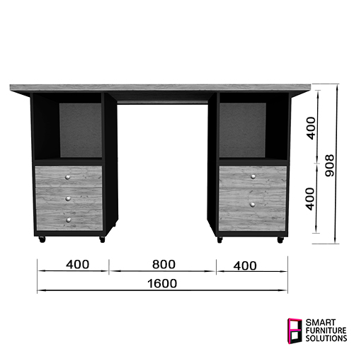 Универсальный стол-трансформер 1600х600х900 мм, Комплект: столешница, 2 тумбы, 2 секции,2 мобильные платформы - Фото 3