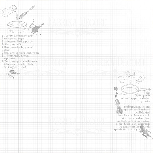 Arkusz papieru dwustronnego do scrapbookingu Soul Kitchen #45-03 12"x12" - Fabrika Decoru