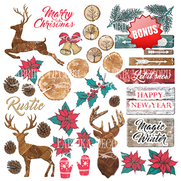 Double-sided scrapbooking paper set Christmas fairytales 12"x12" 10 sheets - foto 1