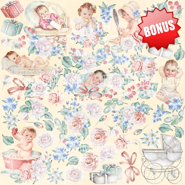 Колекція паперу для скрапбукінгу Shabby baby girl redesign, 30,5 см x 30,5 см, 10 аркушів - фото 10