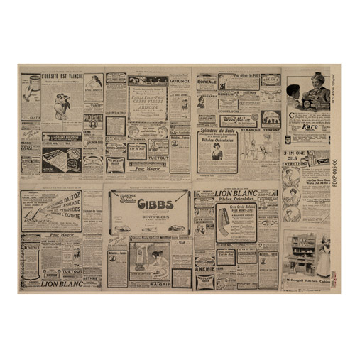 Arkusz kraft papieru z wzorem Newspaper advertisement #06, 42x29,7 cm - Fabrika Decoru