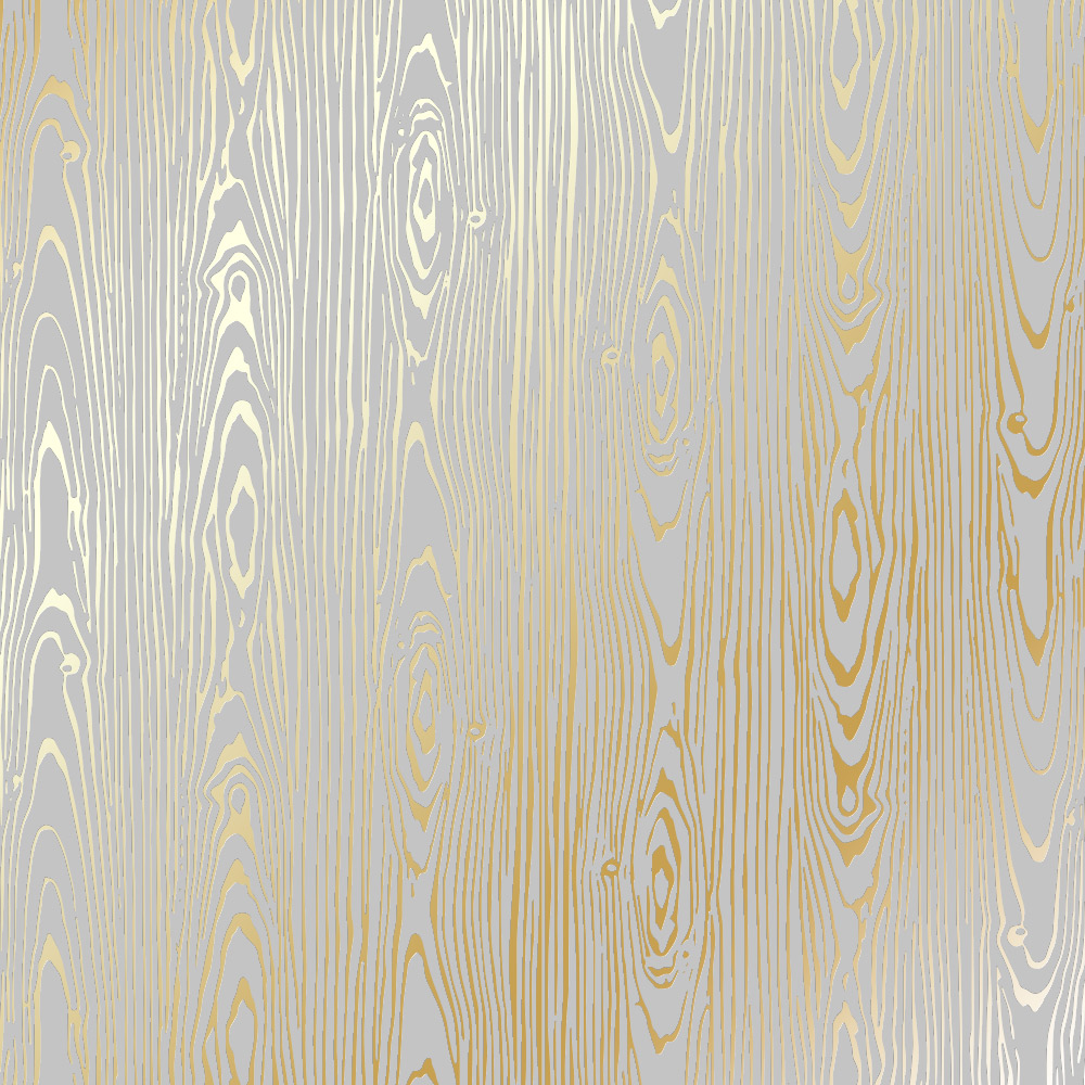 Arkusz papieru jednostronnego wytłaczanego złotą folią, wzór  Złota Konsystencja Drewna, Szary, 30,5x30,5cm  - Fabrika Decoru