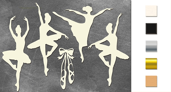 Spanplatten-Set "Ballerinas" #085 - Fabrika Decoru