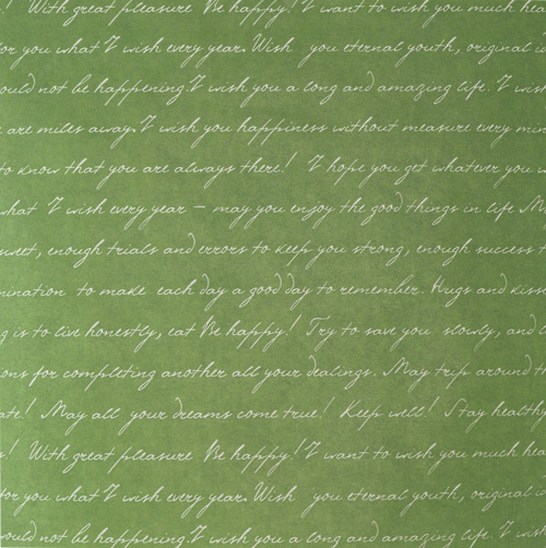 Kraftpapierbogen 12"x12" Buchstabe auf Grün - Fabrika Decoru