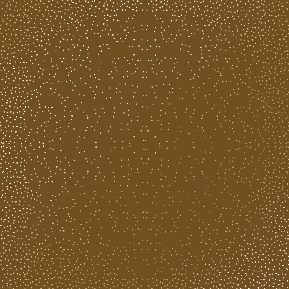Arkusz papieru jednostronnego wytłaczanego złotą folią, wzór Golden Mini Drops, kolor Czekolada mleczna 30,5x30,5 cm  - Fabrika Decoru