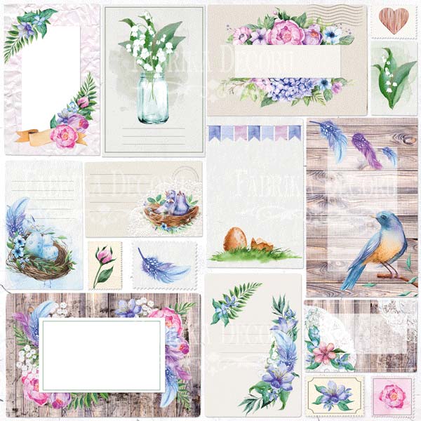 Double-sided scrapbooking paper set Colorful spring 8"x8", 10 sheets - foto 2