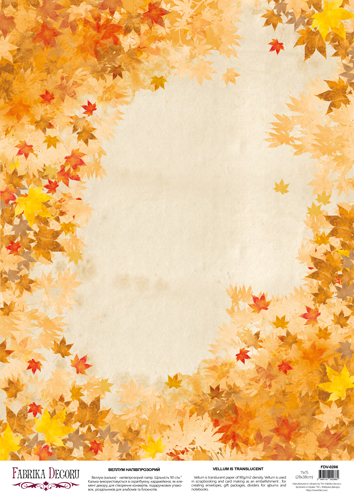 Deco Pergament farbiges Blatt Bright Autumn, A3 (11,7" х 16,5") - Fabrika Decoru
