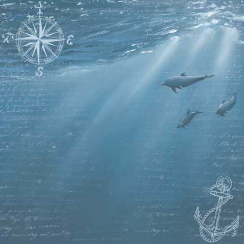 Double-sided scrapbooking paper set Memories of the sea 12"x12", 10 sheets - foto 1