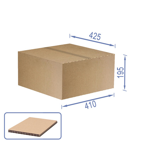 Коробка картонная для упаковки (10шт), 5 слойная, коричневая,  425 х 410 х 195 мм - Фото 0
