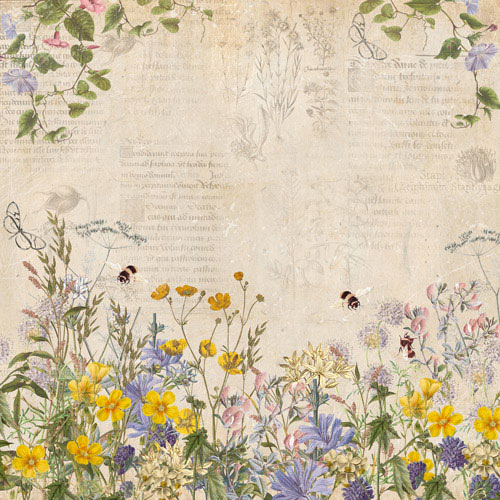 Double-sided scrapbooking paper set Summer botanical diary 8"x8", 10 sheets - foto 8
