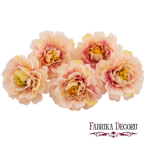 Pfingstrose Blume Creme mit hellrosa, 1St - Fabrika Decoru