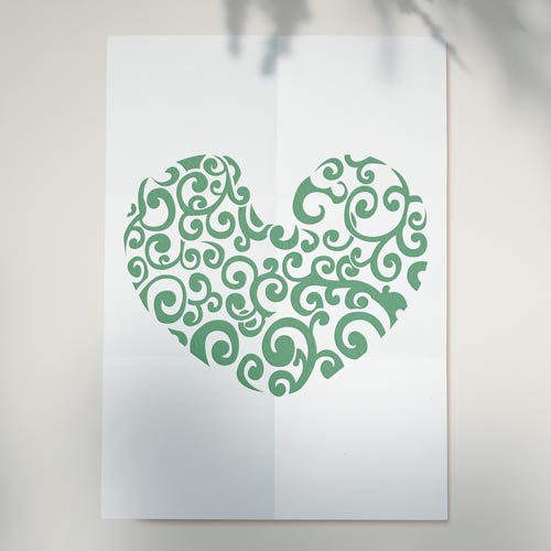 Stencil for crafts 15x20cm "Heart curls" #112 - foto 0