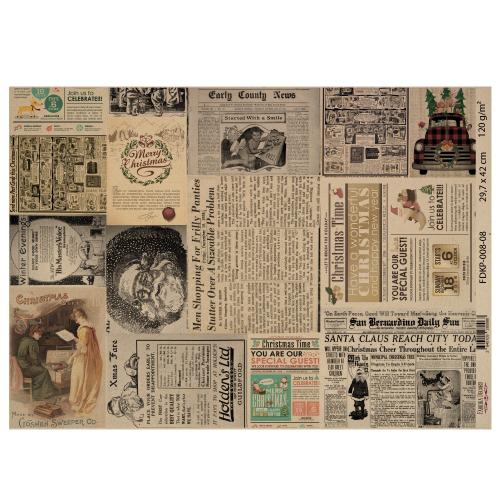 Набор односторонней крафт-бумаги для скрапбукинга Vintage Christmas, 42x29,7 см, 10 листов - Фото 7