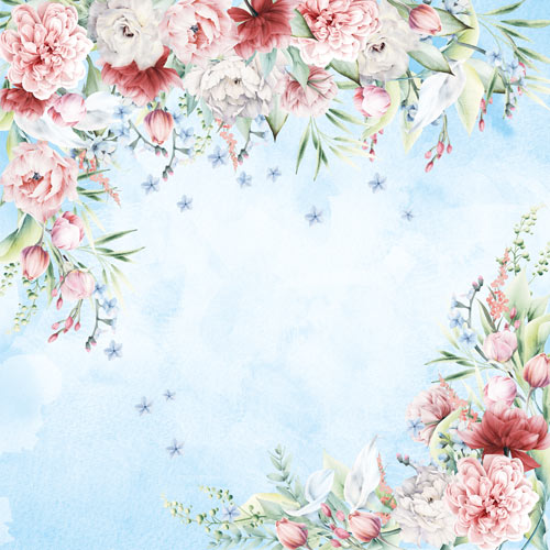 Double-sided scrapbooking paper set Peony garden 8"x8", 10 sheets - foto 1