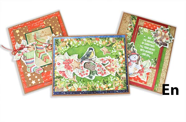 diy kit for making up 3 pc "awaiting christmas" greeting cards, 12cm x 15cm, #2