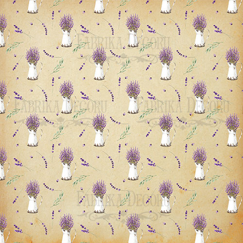 Doppelseitiges Scrapbooking-Papierset Lavender Provence, 20 cm x 20 cm, 10 Blätter - foto 4  - Fabrika Decoru