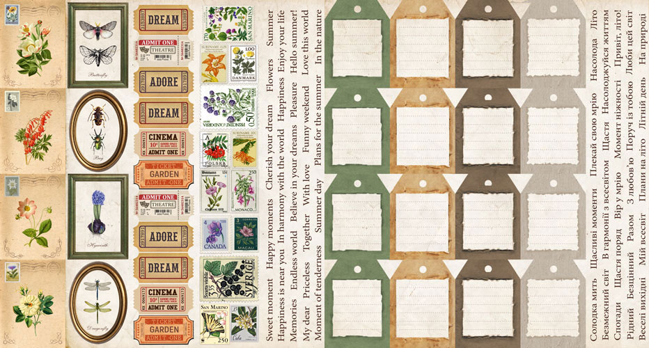 Doppelseitig Scrapbooking Papiere Satz Summer botanical story, 30.5 cm x 30.5 cm, 10 Blätter - foto 12  - Fabrika Decoru