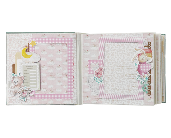 Zestaw DIY do tworzenia dziecięcego scrapbooking albumu "Dreamy Baby Girl", 20cm x 20cm, #08 - foto 2  - Fabrika Decoru