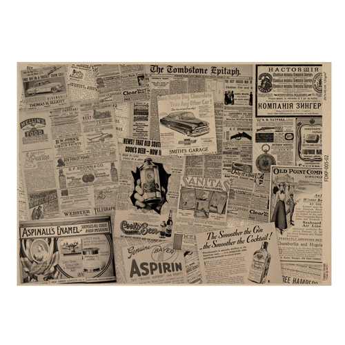 Kraftpapierbogen Newspaper advertisement #02, 42x29,7 cm - Fabrika Decoru