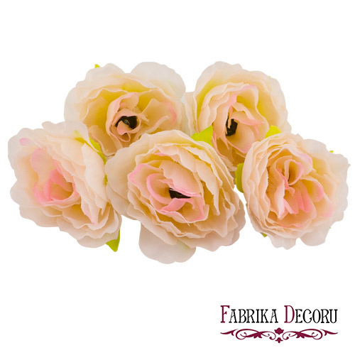Eustoma Blumen, Creme mit rosa 1pc - Fabrika Decoru