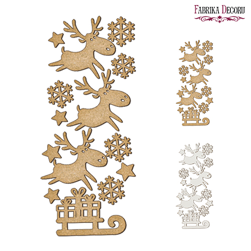 Set of mdf elements for decorating #156