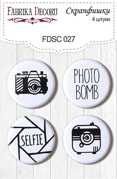 Set of 4pcs flair buttons for scrabooking #027