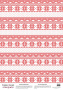 deco vellum colored sheet red on white embroidery, a3 (11,7" х 16,5")