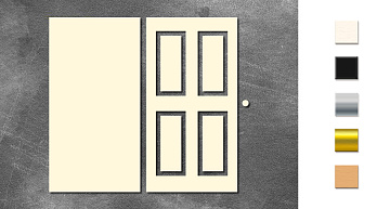 Chipboard embellishments set, Doors with decoration, 10х15 см, #830